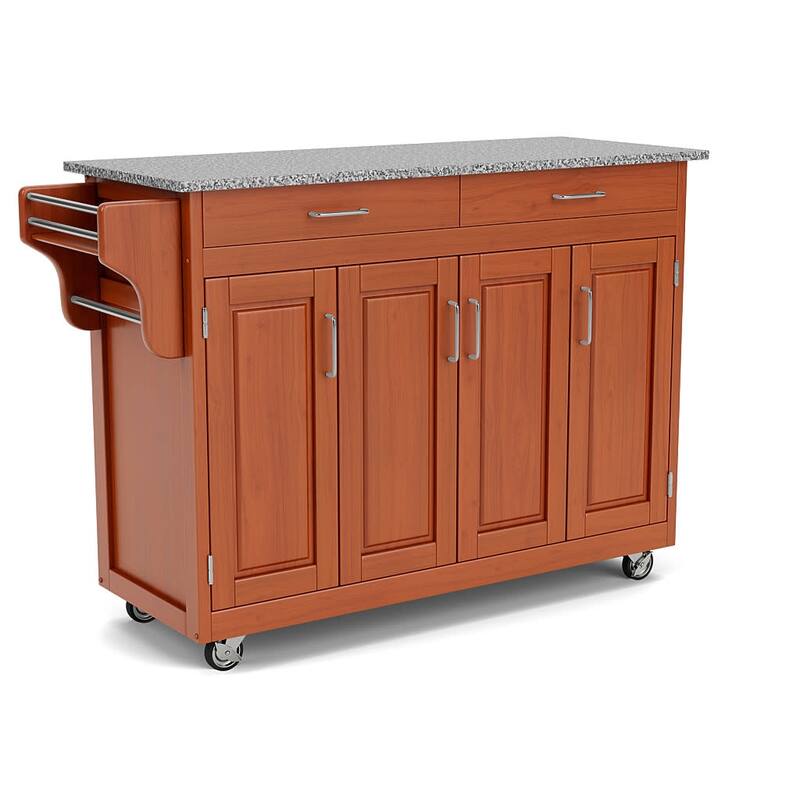Homestyles Create-A-Cart Brown Wood Kitchen Cart - 49" x 18" x 35"