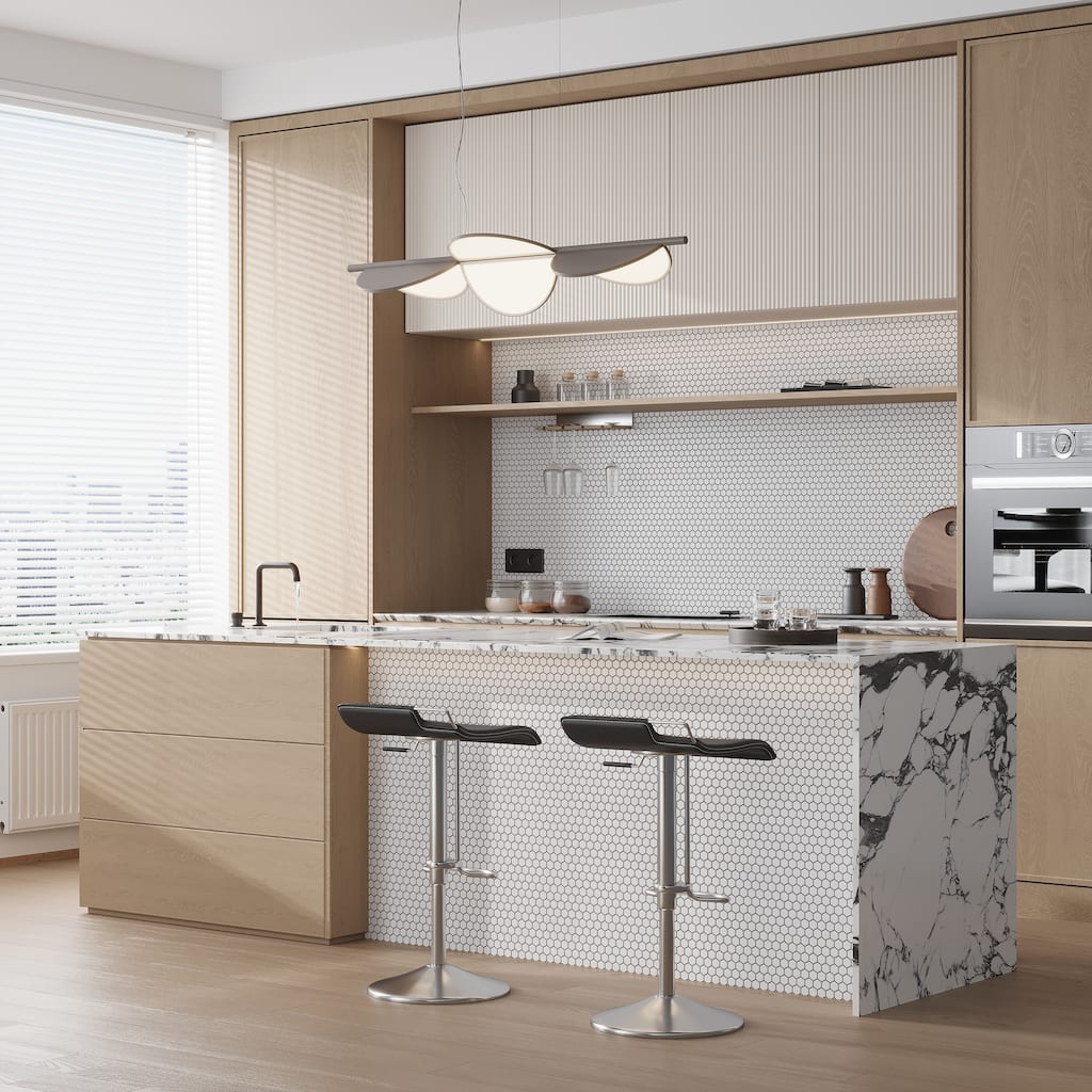 Apollo tile 10" x 12" Cirkel Hex Matte White Porcelain Tile (8.36 sq ft/case) - 10 Pack