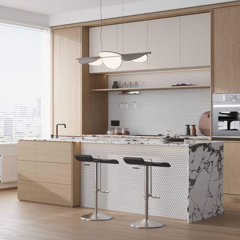 Apollo tile 10" x 12" Cirkel Hex Matte White Porcelain Tile (8.36 sq ft/case) - 10 Pack