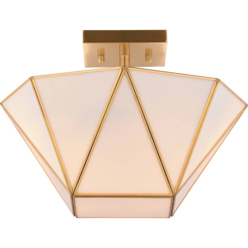 Vaxcel Lighting C0331 Burnett 2 Light 14" Wide Semi-Flush Bowl Ceiling - Muted Brass