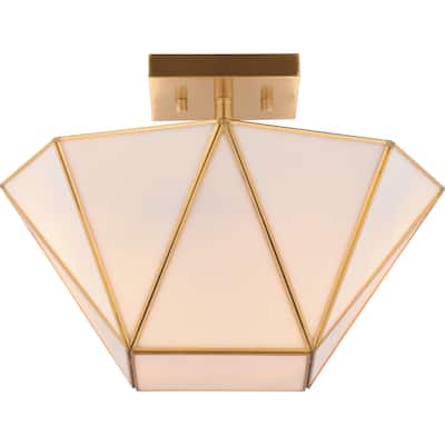 Vaxcel Lighting C0331 Burnett 2 Light 14" Wide Semi-Flush Bowl Ceiling