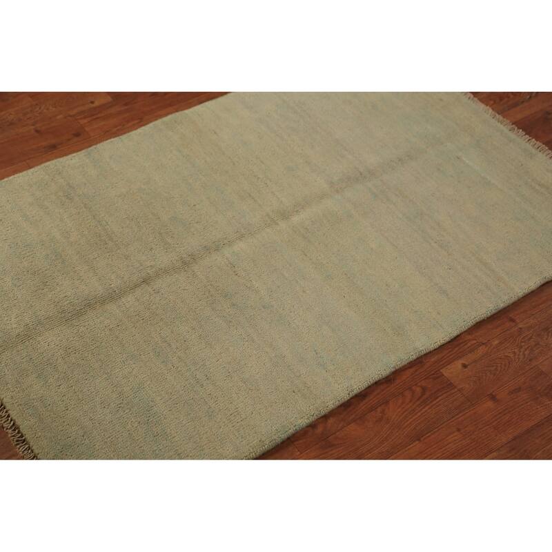 Modern Gabbeh Oriental Rug Handmade Solid Wool Carpet - 2'7" x 4'0"