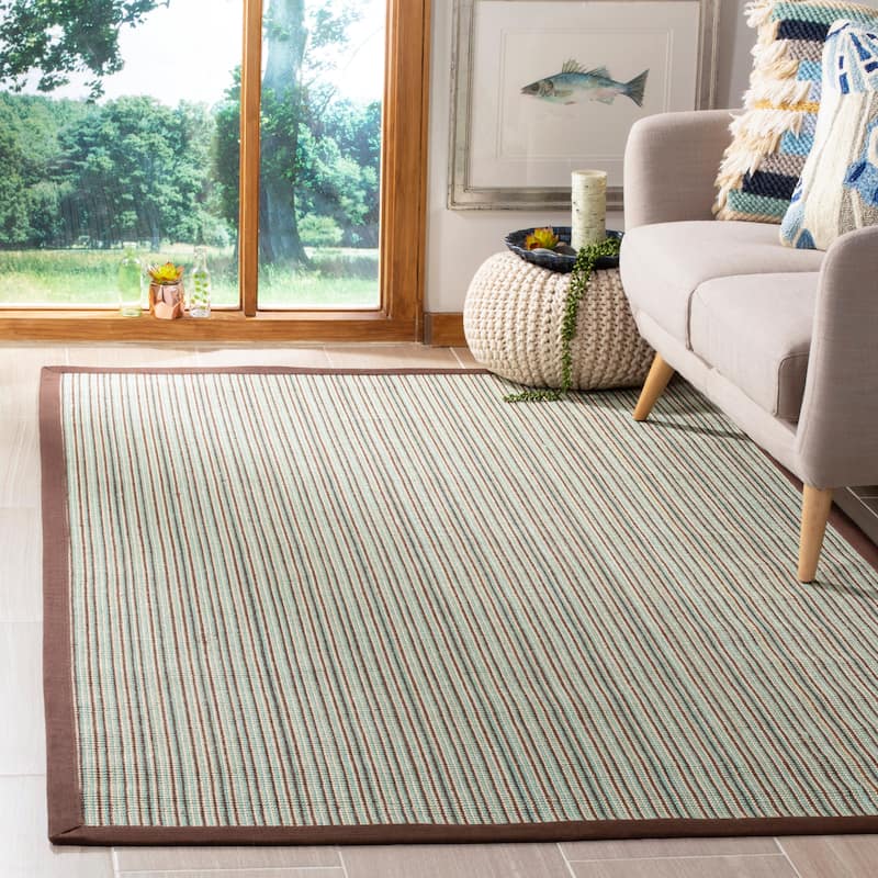 SAFAVIEH Natural Fiber Virgia Sisal Rug - 8' x 10' - Teal/Brown