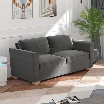 Mixoy Modern Pull Out Sofa Bed,Velvet Sleeper Couch Bed with Memory Sponge Cushions