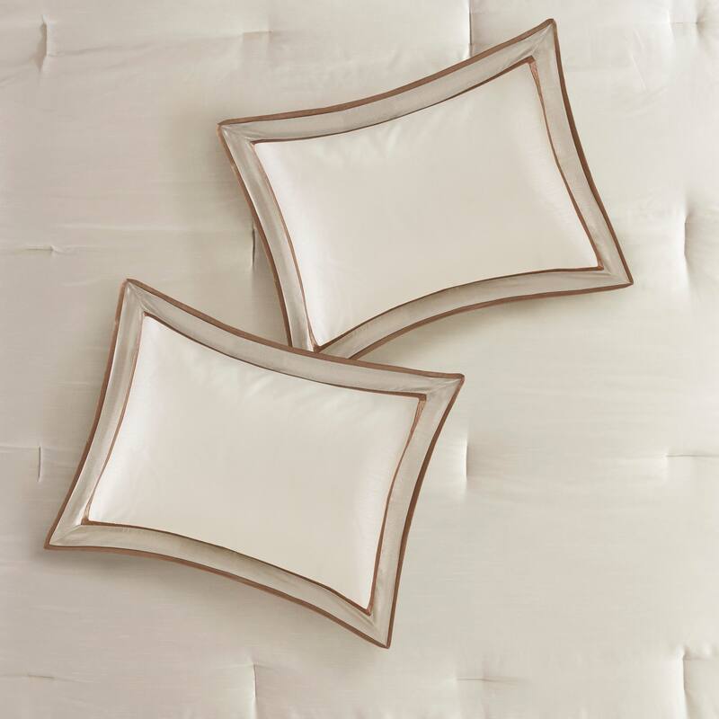 7 Piece Comforter Set Taupe/Brown King