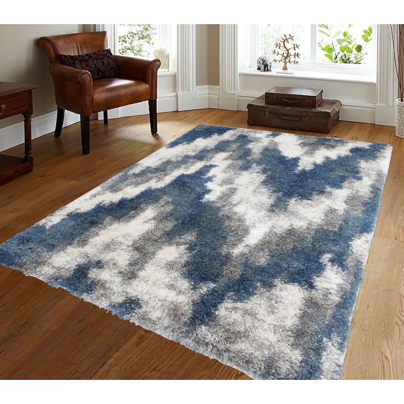 Noori Rug Lux Emma Casual Ikat Pattern 2-inch Thick Shag Rug