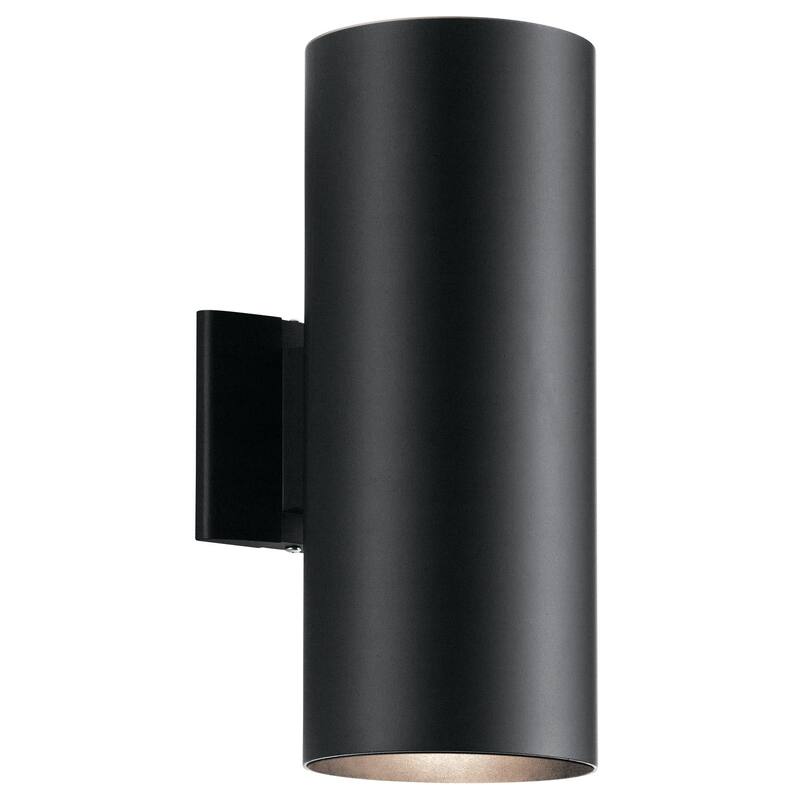 Kichler Cylinder 2 Light 15" Tall Outdoor Wall Sconce - Black