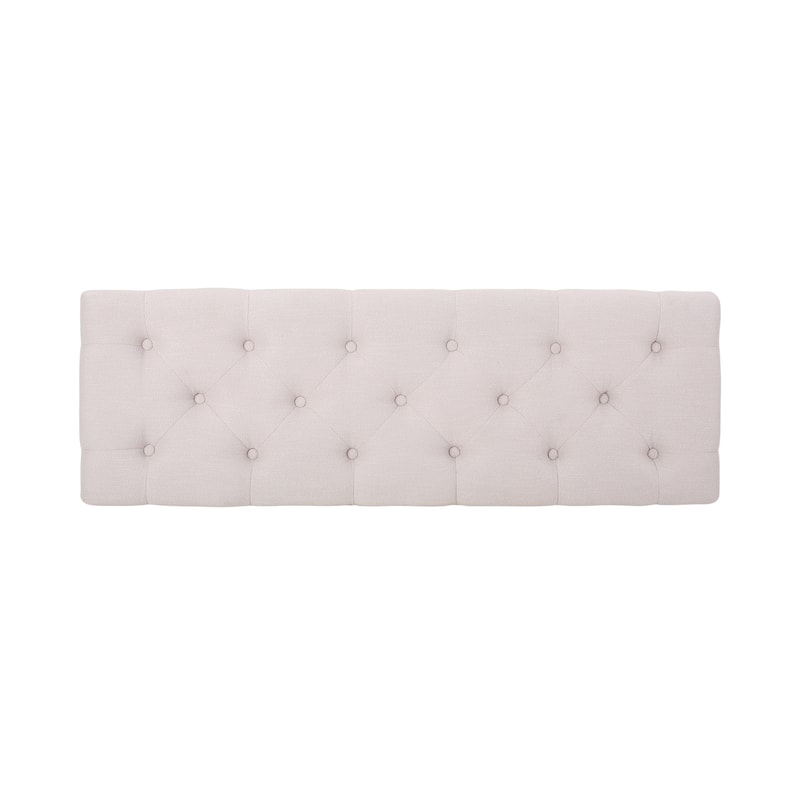 Upholstered Button Tufted Bench,Beige and Bronze