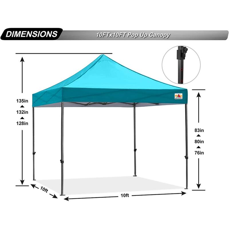 ABCCANOPY Outdoor Commercial Metal Patio Pop-Up Canopy - 10ftx10ft