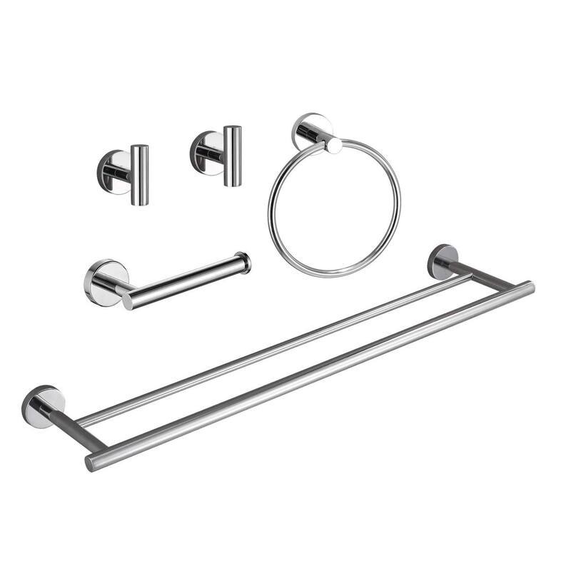 5 Piece Stainless Steel Bathroom Towel Rack Set Wall Mount