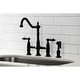 preview thumbnail 1 of 36, Heritage Bridge Kitchen Faucet with Brass Sprayer Matte Black
