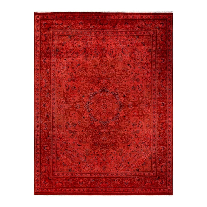 Fine Vibrance, One-of-a-Kind Hand-Knotted Area Rug - Orange, 9' 0" x 11' 10" - 9' 0" x 11' 10"