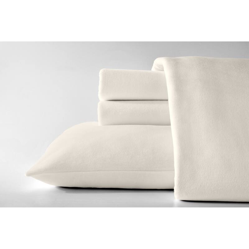 Dormisette Luxury German Flannel 6-ounce Bed Sheet Set - King - Ivory