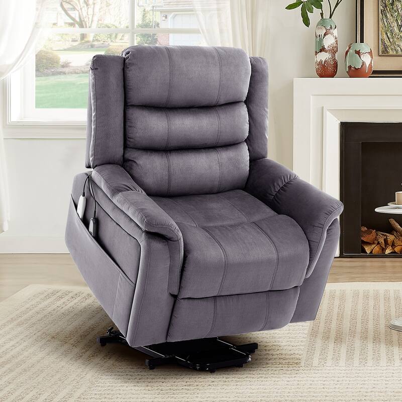 Bestier 37" Power Lift Recliner Chair With Massage and Heating, Electric Lift Recliner Single Sofa with Side Pockets for Elderly