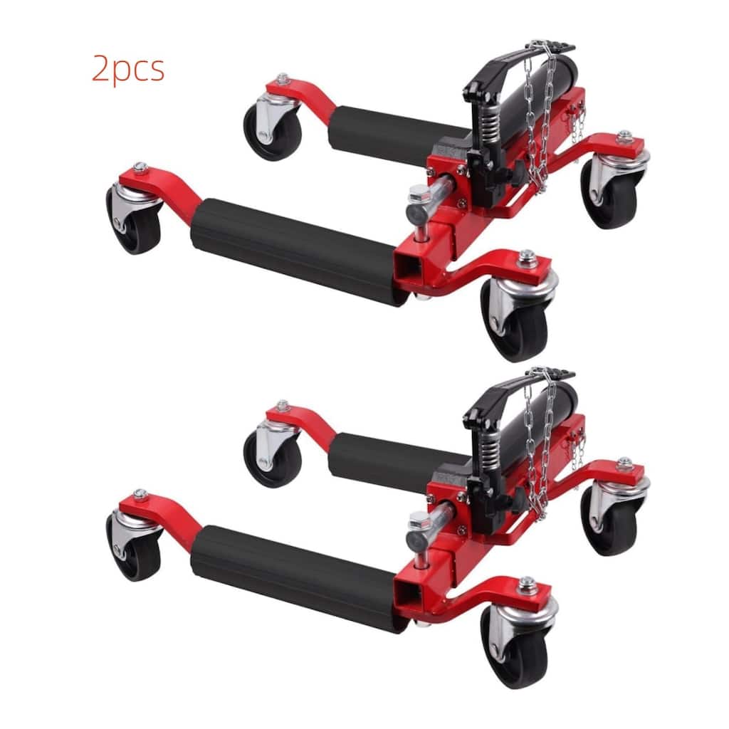 2-Pack Hydraulic Car Wheel Dolly Set 1500-lb Capacity per Dolly Heavy-Duty with Top-Mounted Cylinder