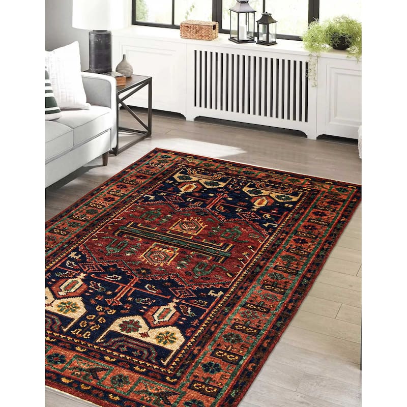 ECARPETGALLERY Hand-knotted Jules Serapi Dark Red Wool Rug - 4'10 x 7'7
