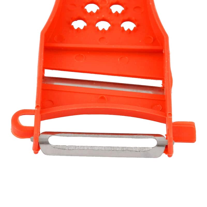 Plastic Frame Vegetable Slicer Peeler Shredder Red Silver Tone 4pcs - Red,Silver Tone