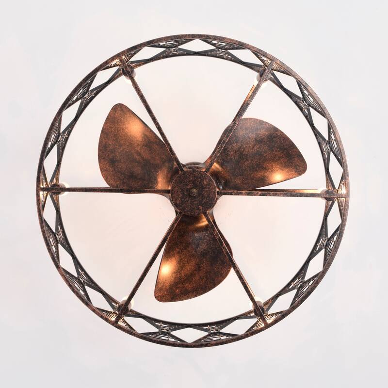 Cree 28 Inch Antiuqe Bronze Crystal Fandelier with Remote