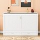 preview thumbnail 5 of 11, Full Size Pulley Structure Design Murphy Bed Wall Platform Bed, White