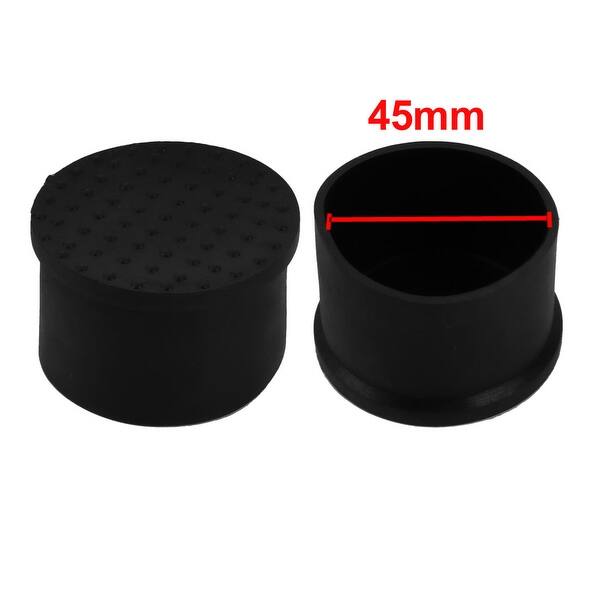 2pcs 45mm Diameter Pipe Tube Insert Chair Leg Cap Round Black PVC ...