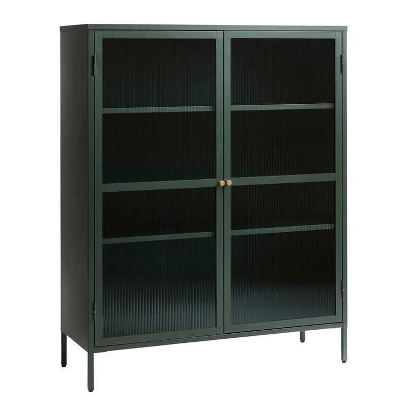 Rye Studio Brianne Modern Metal & Glass 55" Display Cabinet