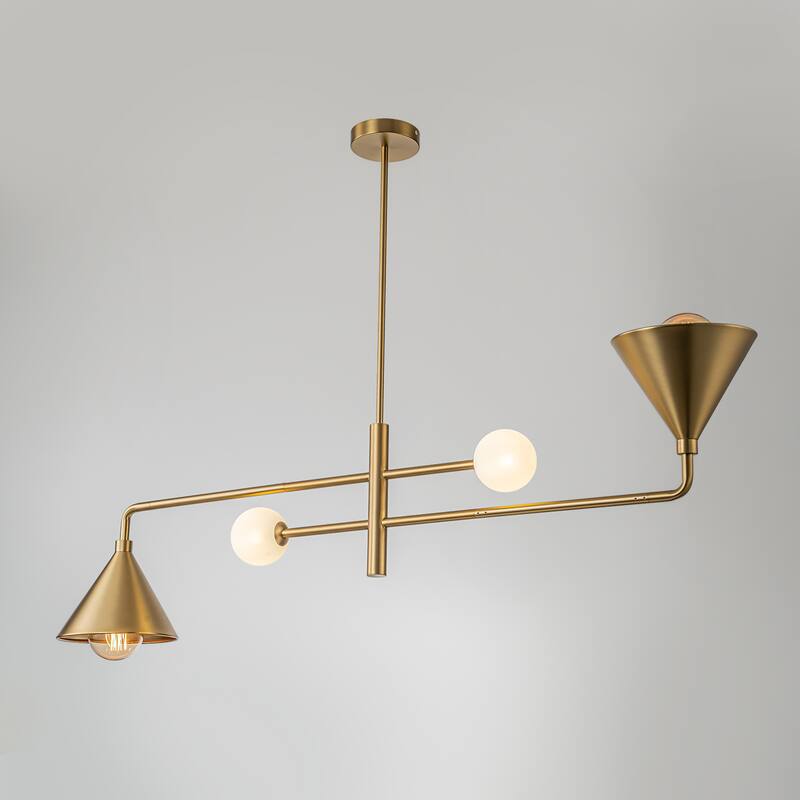 Modern 4-Light Chandelier Linear Kitchen Island Lights