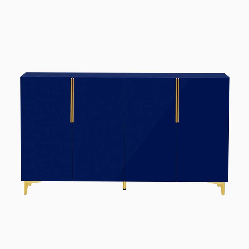 A Glossy Finish Light Luxury Storage Cabinet, Adjustable, Suitable for Living Room, Study, Hallway.