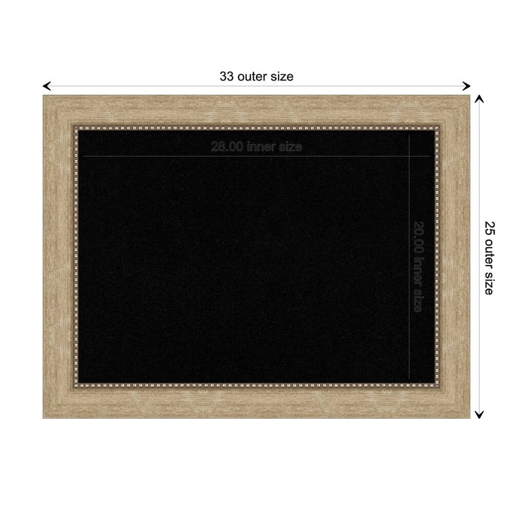 Astor Champagne Framed Black Corkboard Bulletin Board, Organization Board, Pin Board
