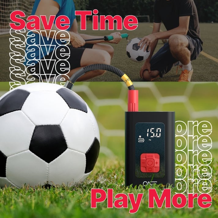 ONE Tire Inflator Portable Air Compressor, 150PSI Portable Air Pump for Cars, Bikes, Motor Bikes and Balls, 5200mAh/7.4V battery