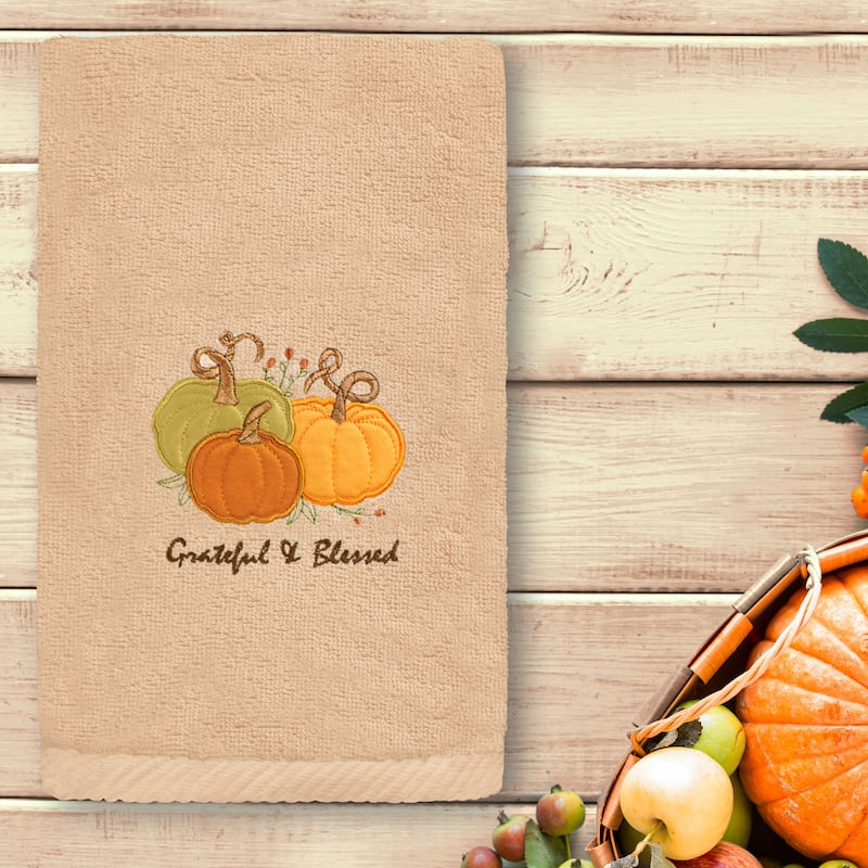 Authentic Hotel and Spa Grateul & Blessed - Embroidered Luxury 100% Turkish Cotton Hand Towel