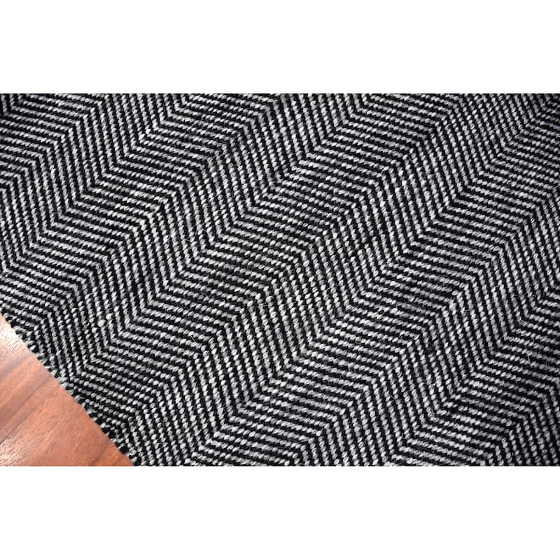 Hand Woven Chloe Design Diamond Flat Weave Wool Traditional Oriental Area Rug