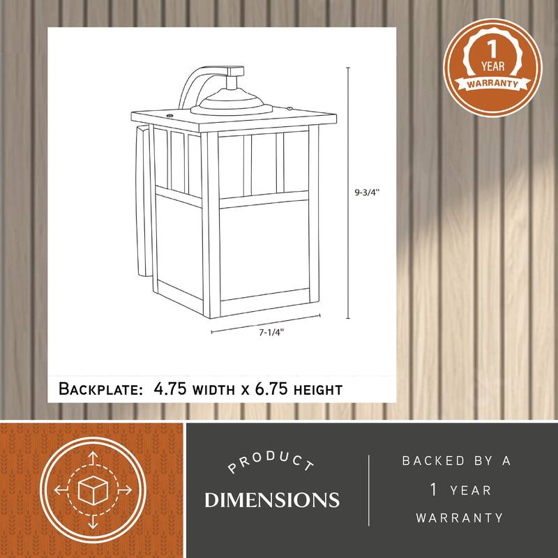 Mission Stainless Steel 1 Light Rectangle Outdoor Wall Lantern White Glass - 7-in W x 9-in H x 9.25-in D