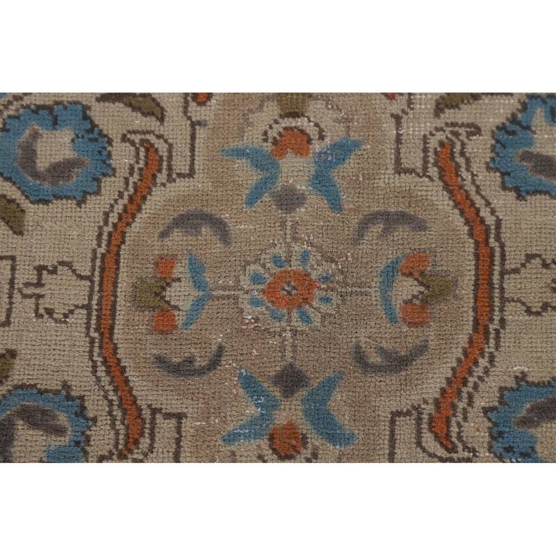Tabriz Persian Vintage Area Rug Hand-Knotted Bedroom Wool Carpet - 10'0" x 12'8"