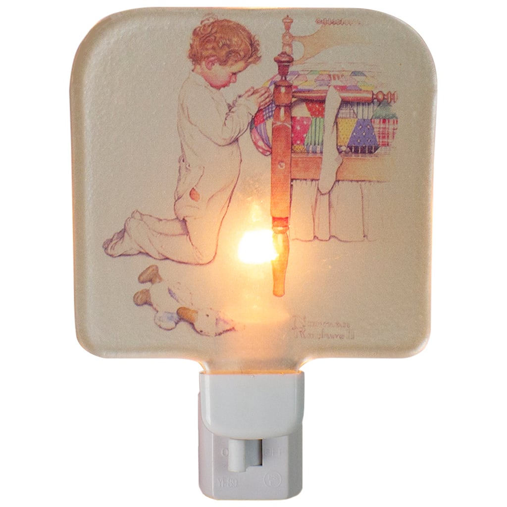 Norman Rockwell 'A Christmas Prayer' Glass Night Light - 4"