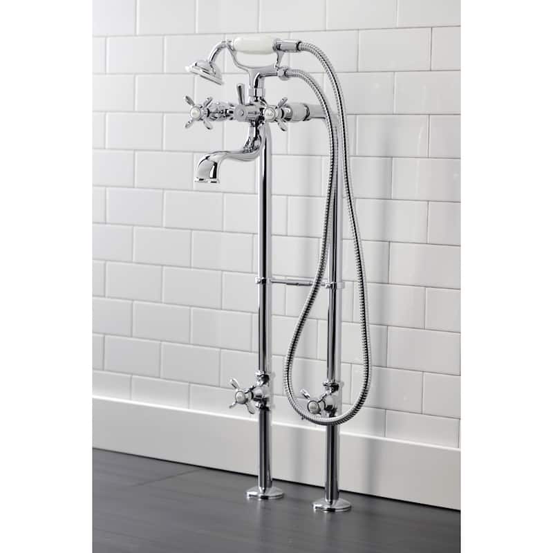 Essex Freestanding Clawfoot Tub Faucet Package with Supply Line in Matte Black