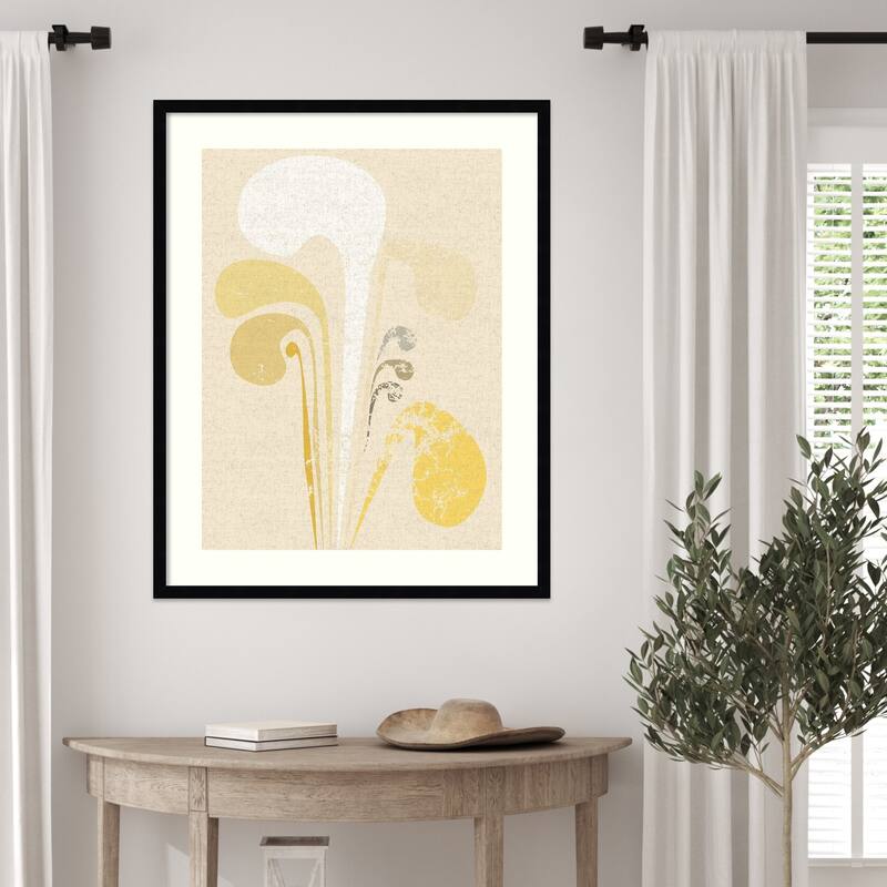 Whispers in Ochre by Annick Wood Framed Wall Art Print - Svelte Noir Black