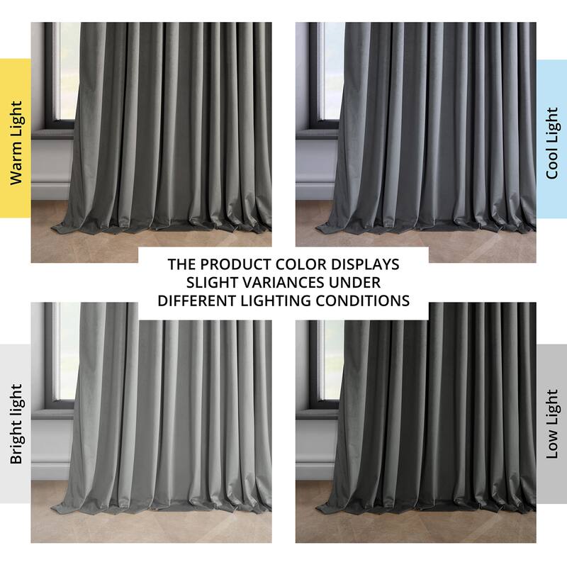 Exclusive Fabrics Extra Wide Heritage Plush Velvet Room Darkening Curtain (1 Panel)