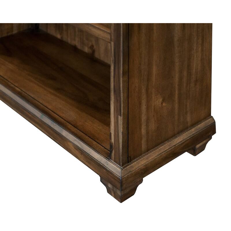 Traditional Wood Open Bookcase, Office Shelving, Storage Cabinet, Fully Assembled, Brown