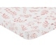 preview thumbnail 2 of 4, Baby Girl Fitted Mini Portable Crib Sheet Blush Pink White Floral Leaf Portable Pack and Play Boho Bohemian Watercolor Botanical