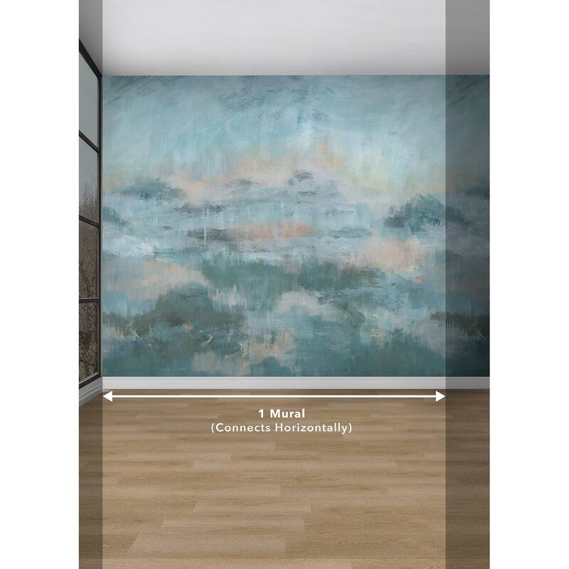 WallPops Scott Living Mirage Blue Self Adhesive Mural - N/A