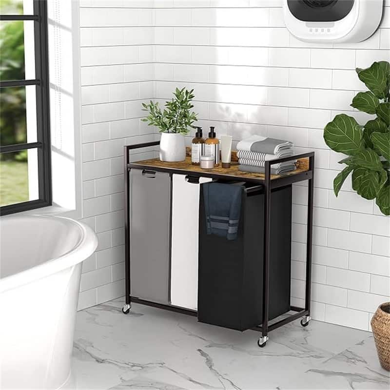 Laundry Hampers with Shelf - 33.07"L x 15.74"W x 33.66"H