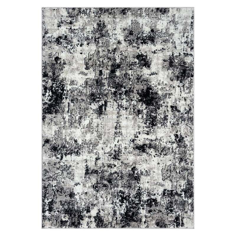 Kimberly Collection Abstract Area Rug - 5'3"X7'3" - Black/Gray