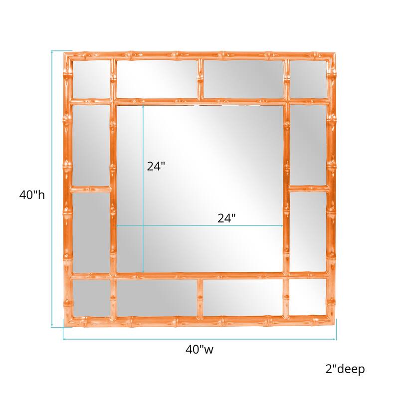 Allan Andrews Square Bamboo Framed Wall Mirror - 40" x 40"