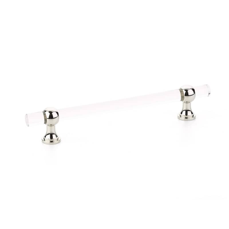 Schaub and Company Lumiere 6" Euro Modern Acrylic Bar Cabinet Handle - Polished Nickel