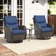Option Brown Rattan - Blue Cushion