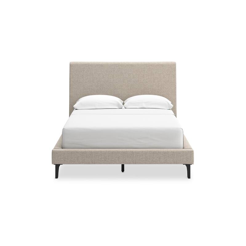 Ciel Low Profile Full Size Bed, Polyester Upholstered Headboard, Gray