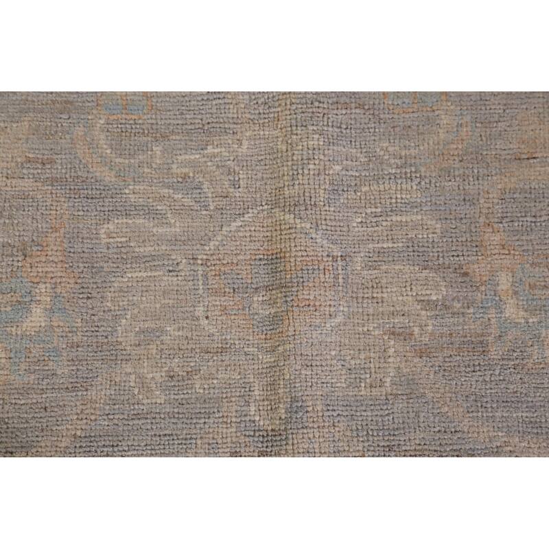 Hand Knotted Oriental 100% Wool Carpet Transitional All-Over Greys & Charcoal Oushak Area Rug - 13' 10'' X 10' 1''