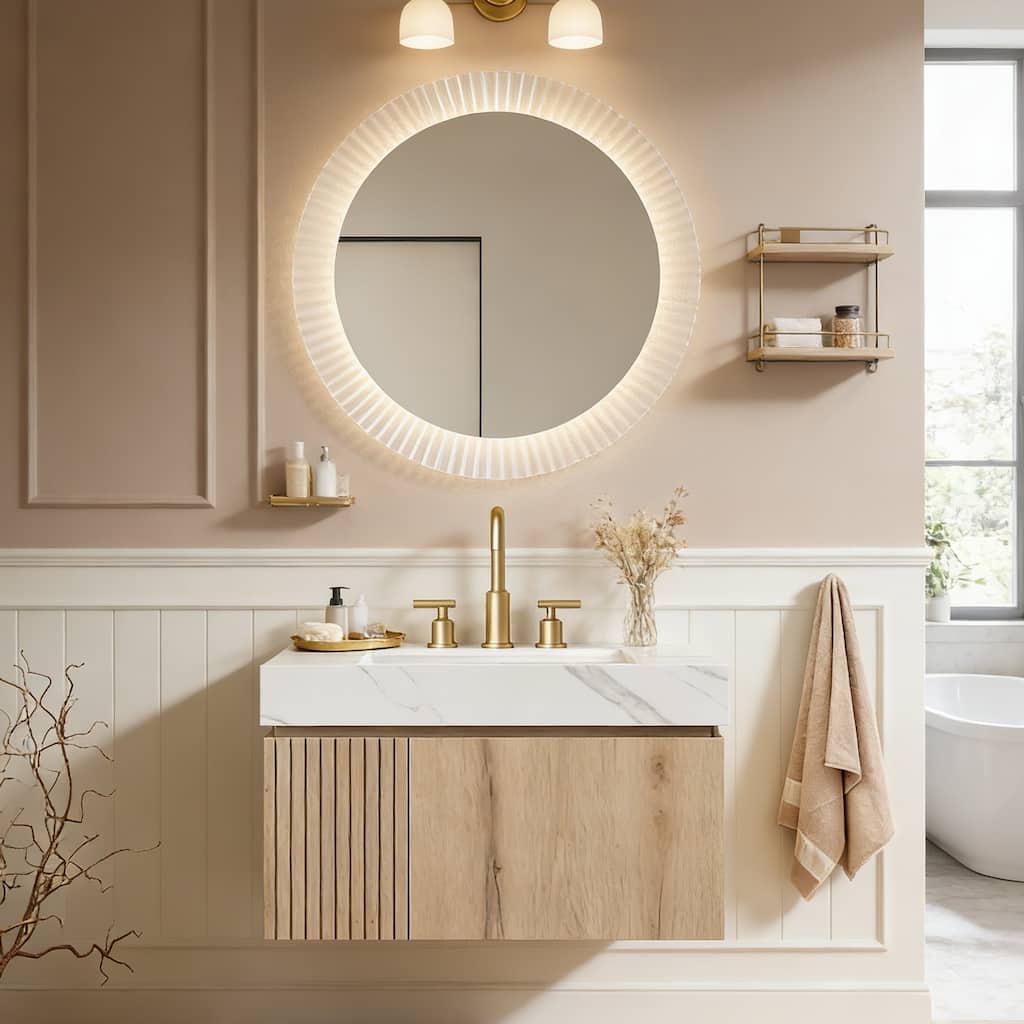 Floating Storage Bathroom Vanity with 3 Pre-drilled Faucet Holes