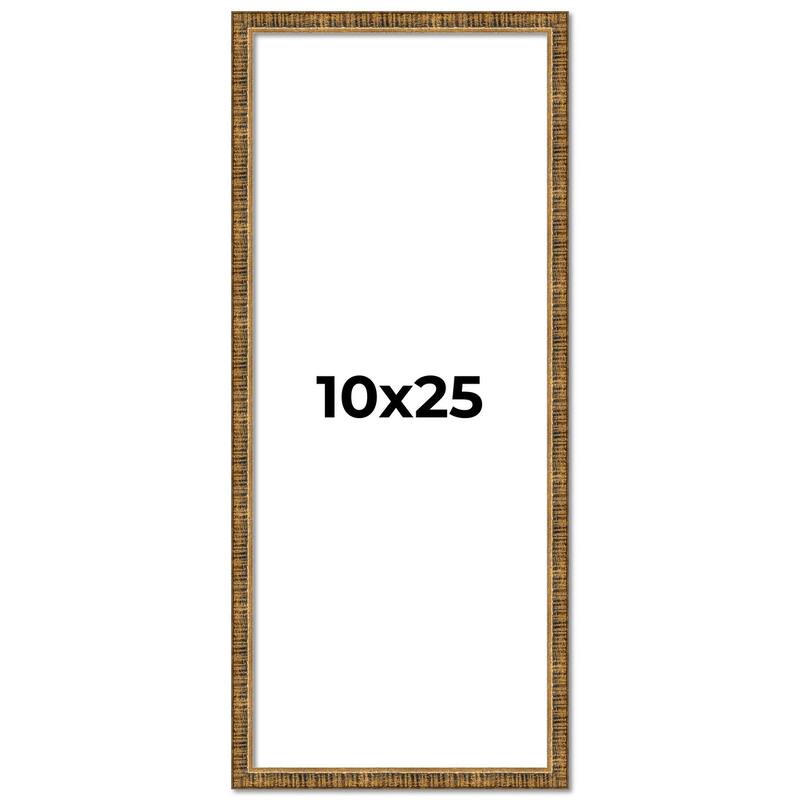 10x25 Frame Gold Solid Wood Picture Frame - Complete Modern Photo