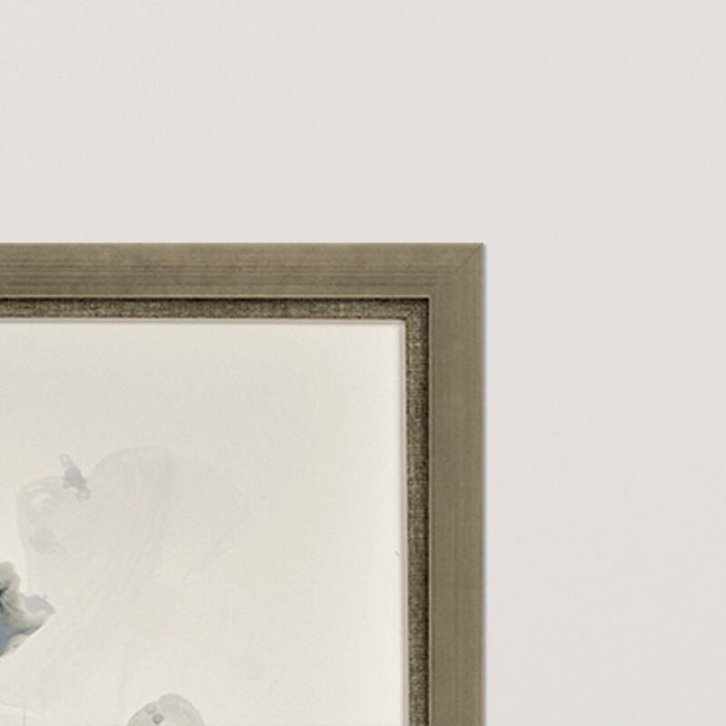 Midnight Blossom II S/2 Framed Art Giclee Under Glass - Blue